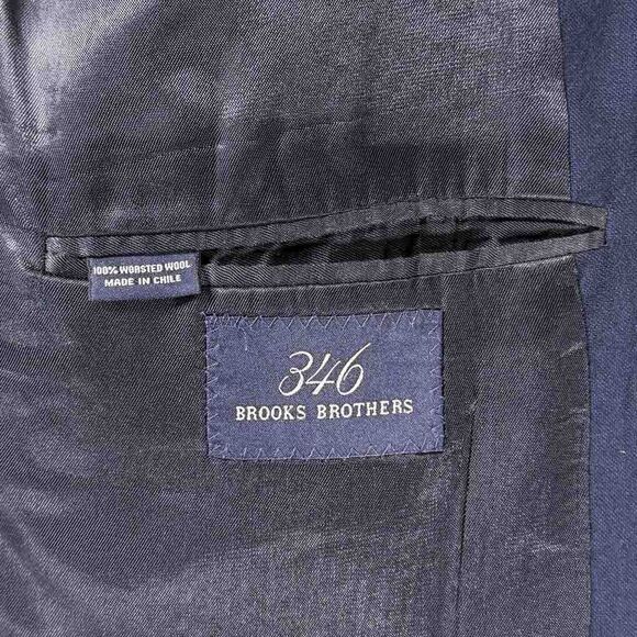 Vintage Brooks Brothers Mens 42L Blue Wool Blazer Sport Coat Jacket Gold Buttons - Picture 4 of 11